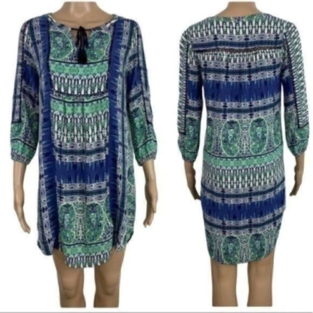 Lucky Brand 3/4 Sleeve Boho Lightweight Dress Size XS